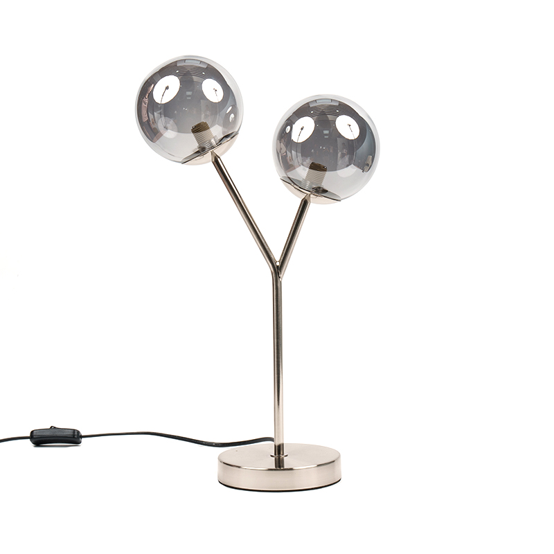 ডাবল-হেড গোলাকার কাচের টেবিল ল্যাম্প